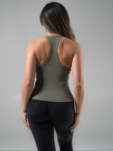 Thumbnail 3 of Brami V Neck Tank - Olive Juice, 3 of 5