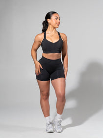 **PREORDER** Miracle Seamless Hip Rise Short 4.5" - Heather Charcoal