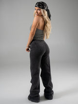 Thumbnail 1 of Cheeky Straight Leg Mid Rise Jeans - Washed Black, 1 of 5
