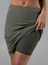 Thumbnail 3 of Nimbus Rib Midi Skirt - Olive Juice, 3 of 7