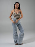 Cheeky Straight Leg High Rise Jeans - Light Wash