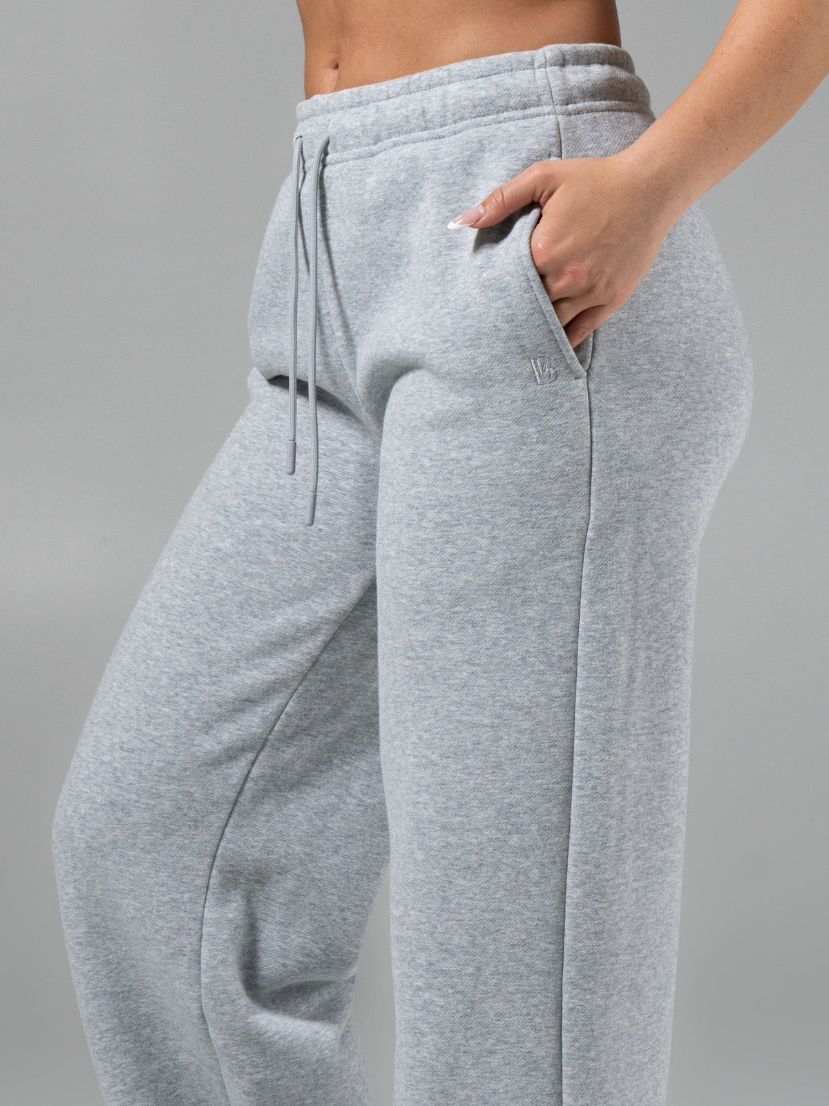 Plush Fleece Straight Leg Sweat Pant - Heather Grey