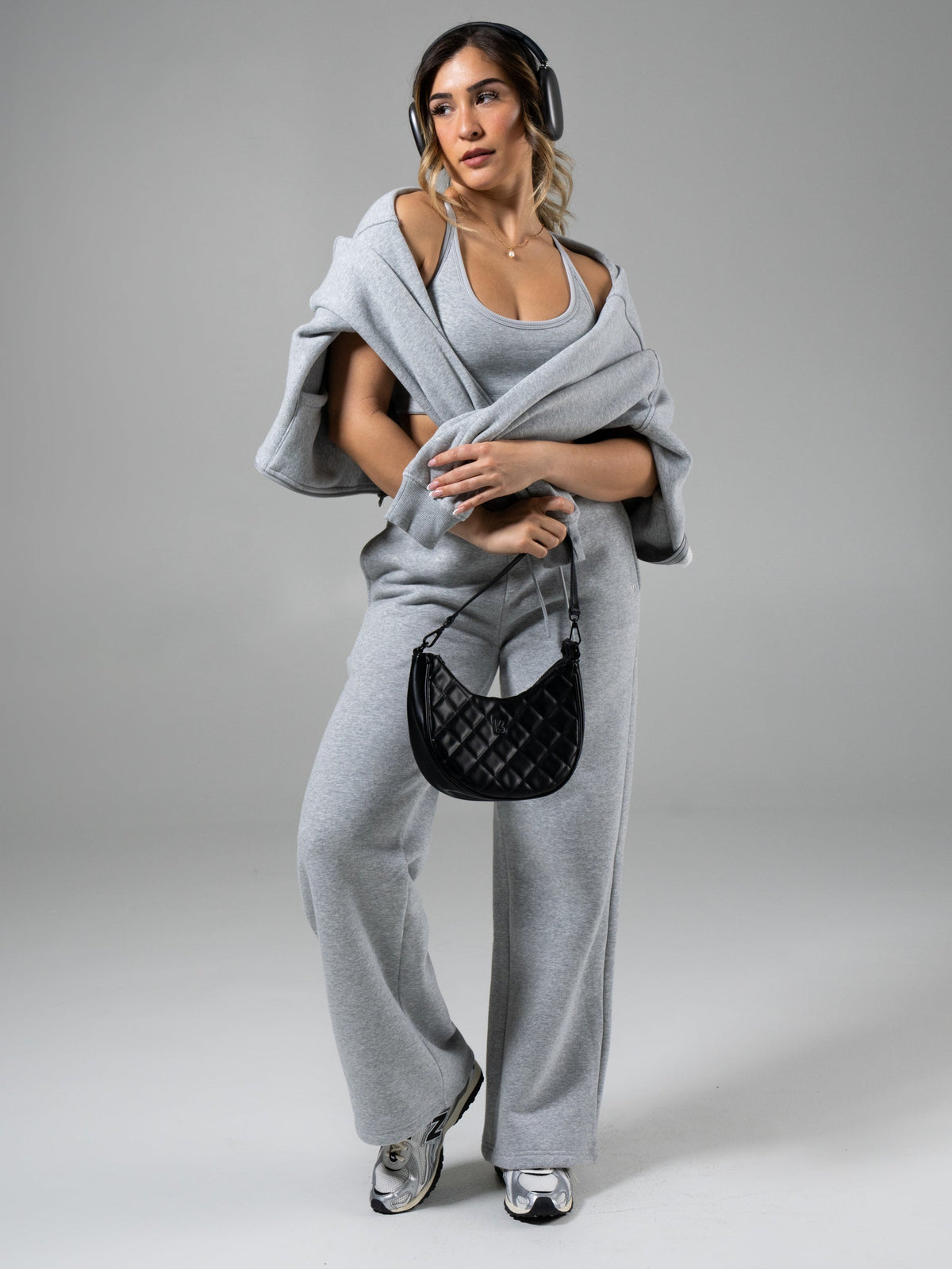 Plush Fleece Straight Leg Sweat Pant - Heather Grey