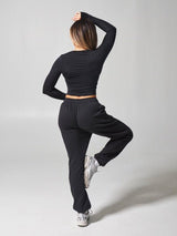 Thumbnail 5 of Halo Long Sleeve Baby Tee - Onyx Black, 5 of 7