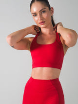 Thumbnail 2 of Airbrush Sports Bra - Lipstick Red, 2 of 4