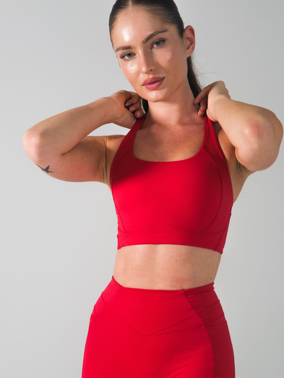 Airbrush Sports Bra - Lipstick Red