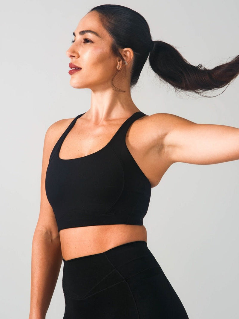 Airbrush Sports Bra - Onyx Black