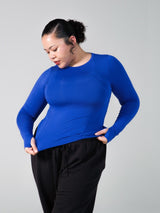 Thumbnail 1 of Halo Long Sleeve Hip Tee - Rio Blue, 1 of 5