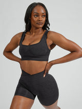 Thumbnail 2 of Synergy Seamless Sports Bra - Charcoal, 2 of 7