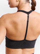 Thumbnail 2 of Halter Seamless Sports Bra - Charcoal, 2 of 6