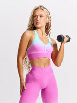 Thumbnail 2 of Halter Seamless Sports Bra - Candy Floss Ombre, 2 of 7