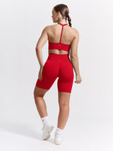 Thumbnail 4 of Halter Seamless Sports Bra - Salsa Red, 4 of 6