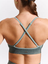 Thumbnail 4 of Plunge Seamless Sports Bra - Sage Ombre, 4 of 6