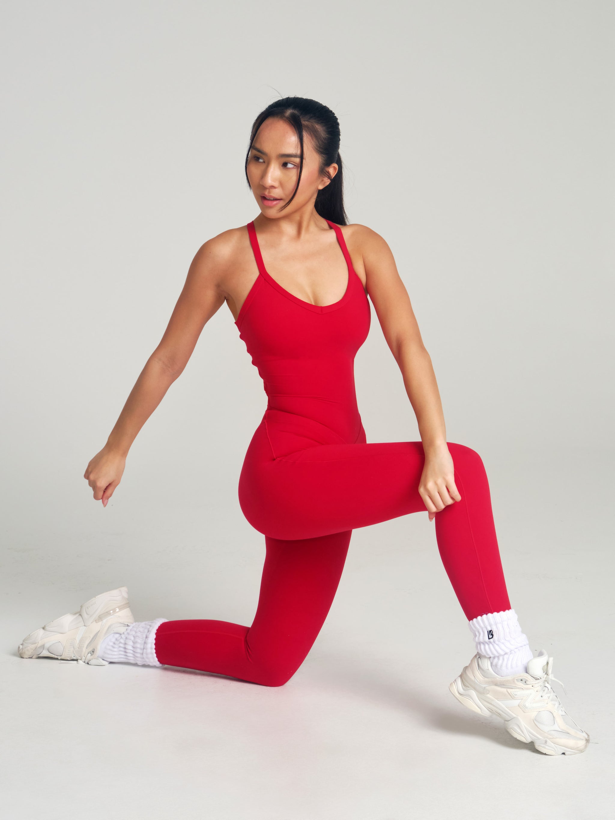 Poshknit Scrunch Bodysuit - Lipstick Red