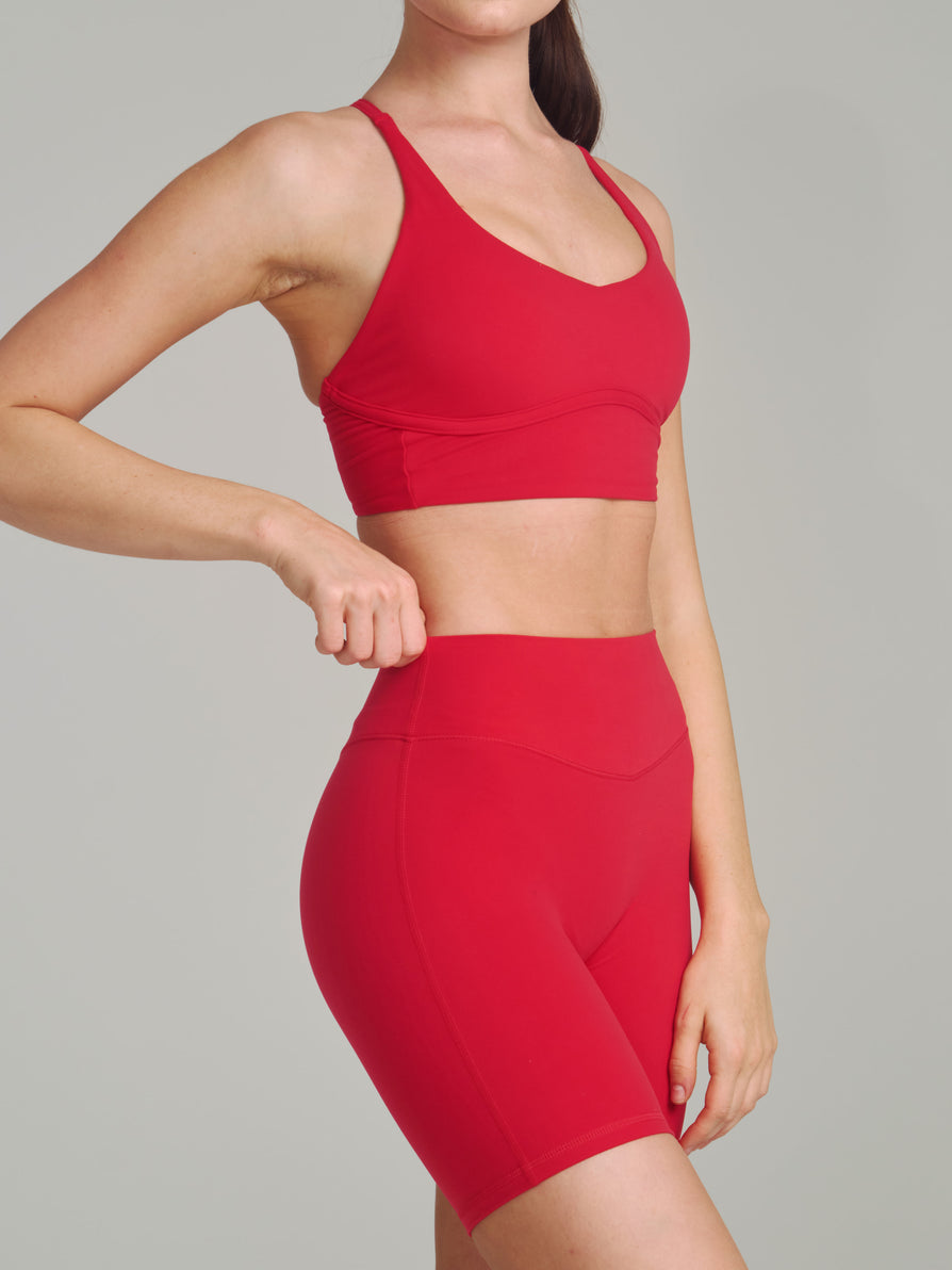 Poshknit Sports Bra - Lipstick Red