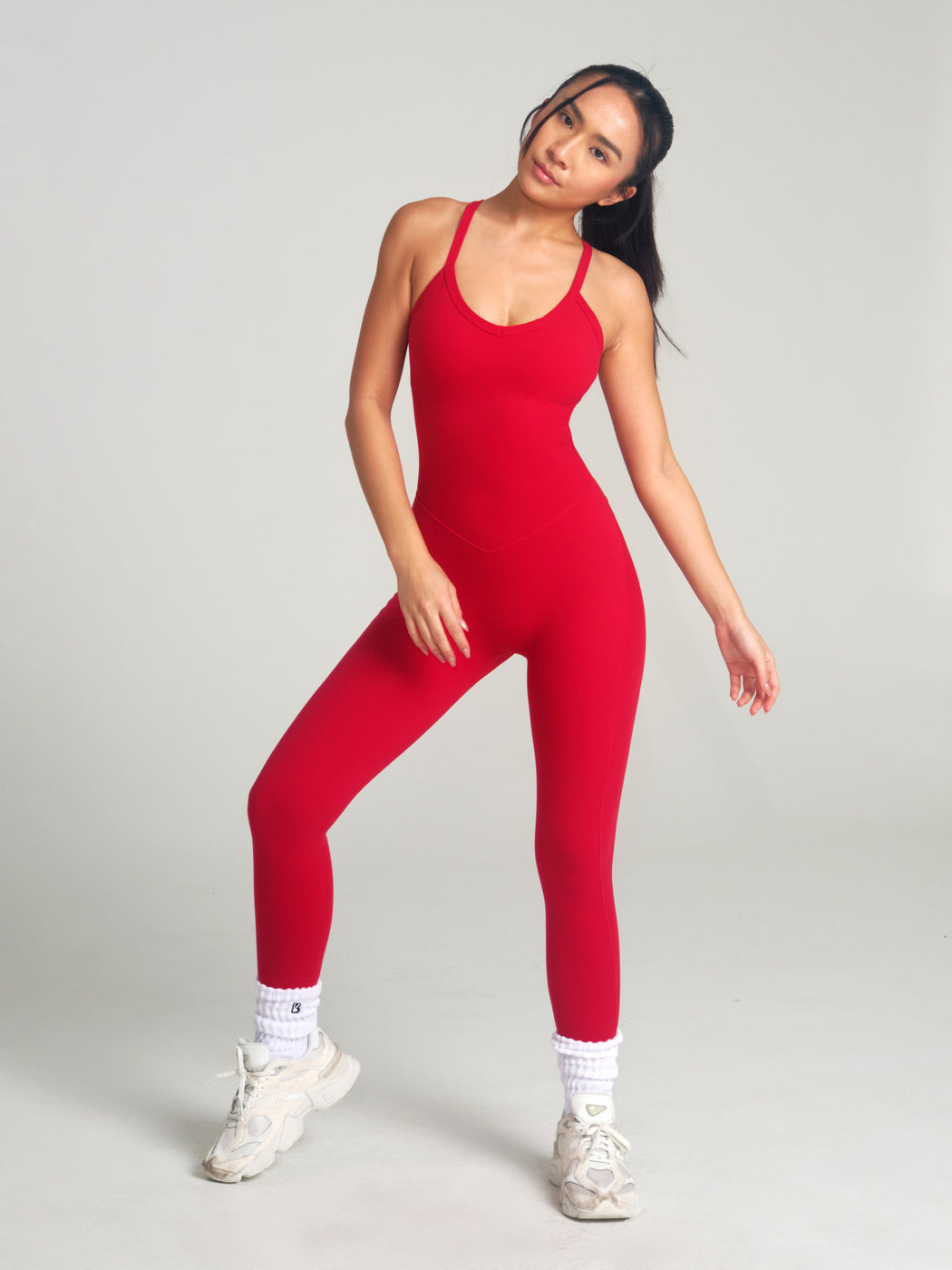 Poshknit Scrunch Bodysuit - Lipstick Red