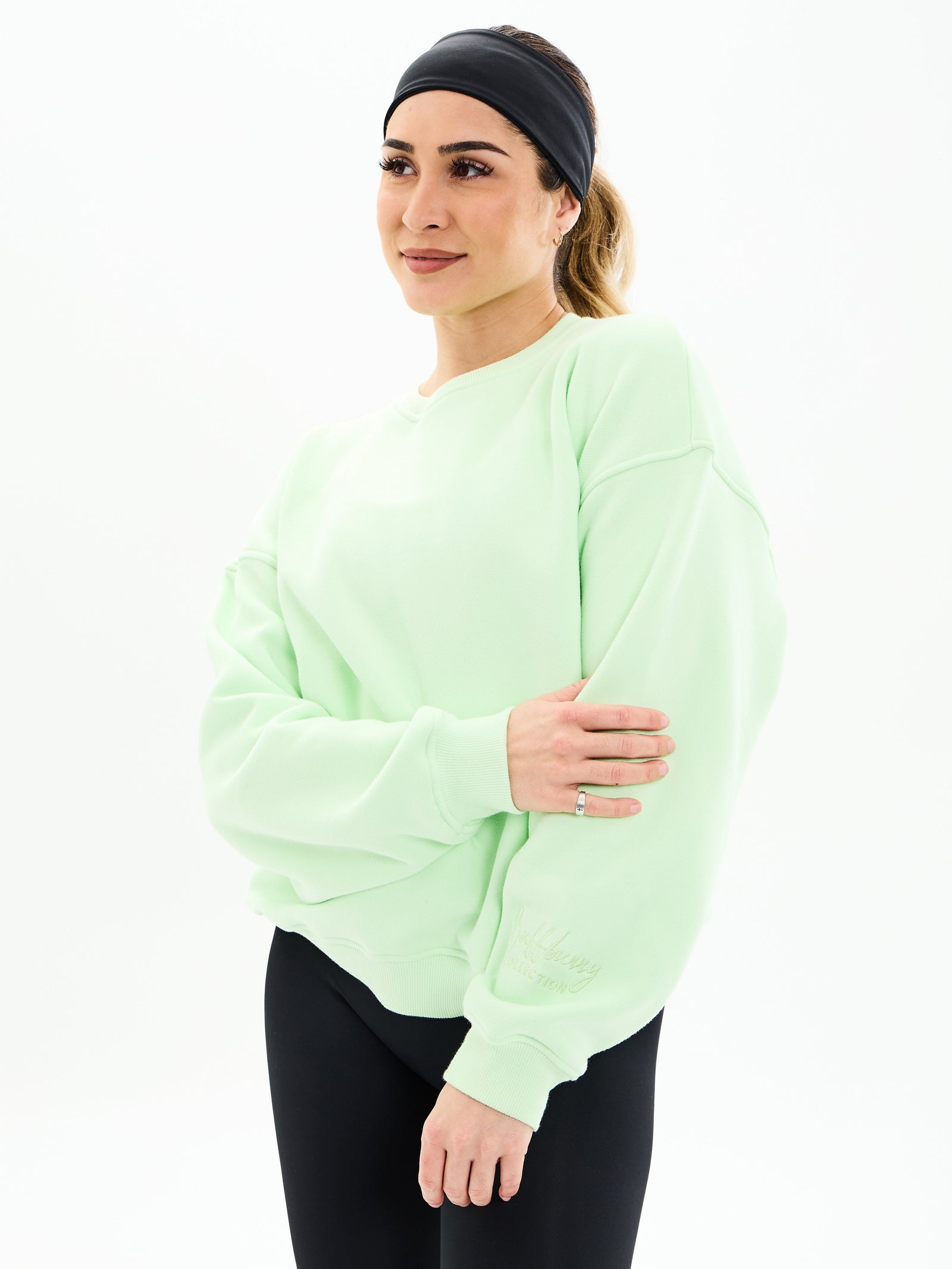 Plush Fleece Crew Pullover - Honeydew