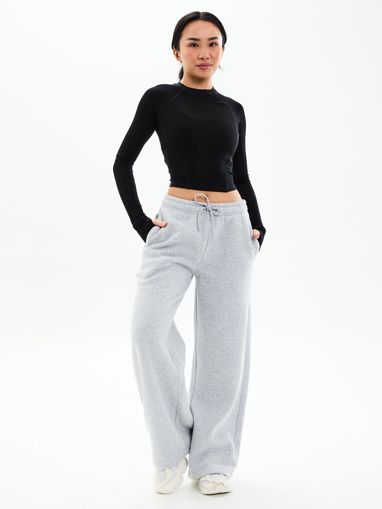 Base Layer Long Sleeve Waist Top - Onyx Black