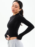 Base Layer Long Sleeve Waist Top - Onyx Black
