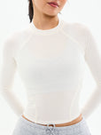 Base Layer Long Sleeve Waist Top - White
