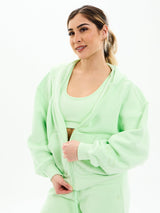 Thumbnail 5 of Plush Fleece Zip Hoodie - Honeydew, 5 of 6