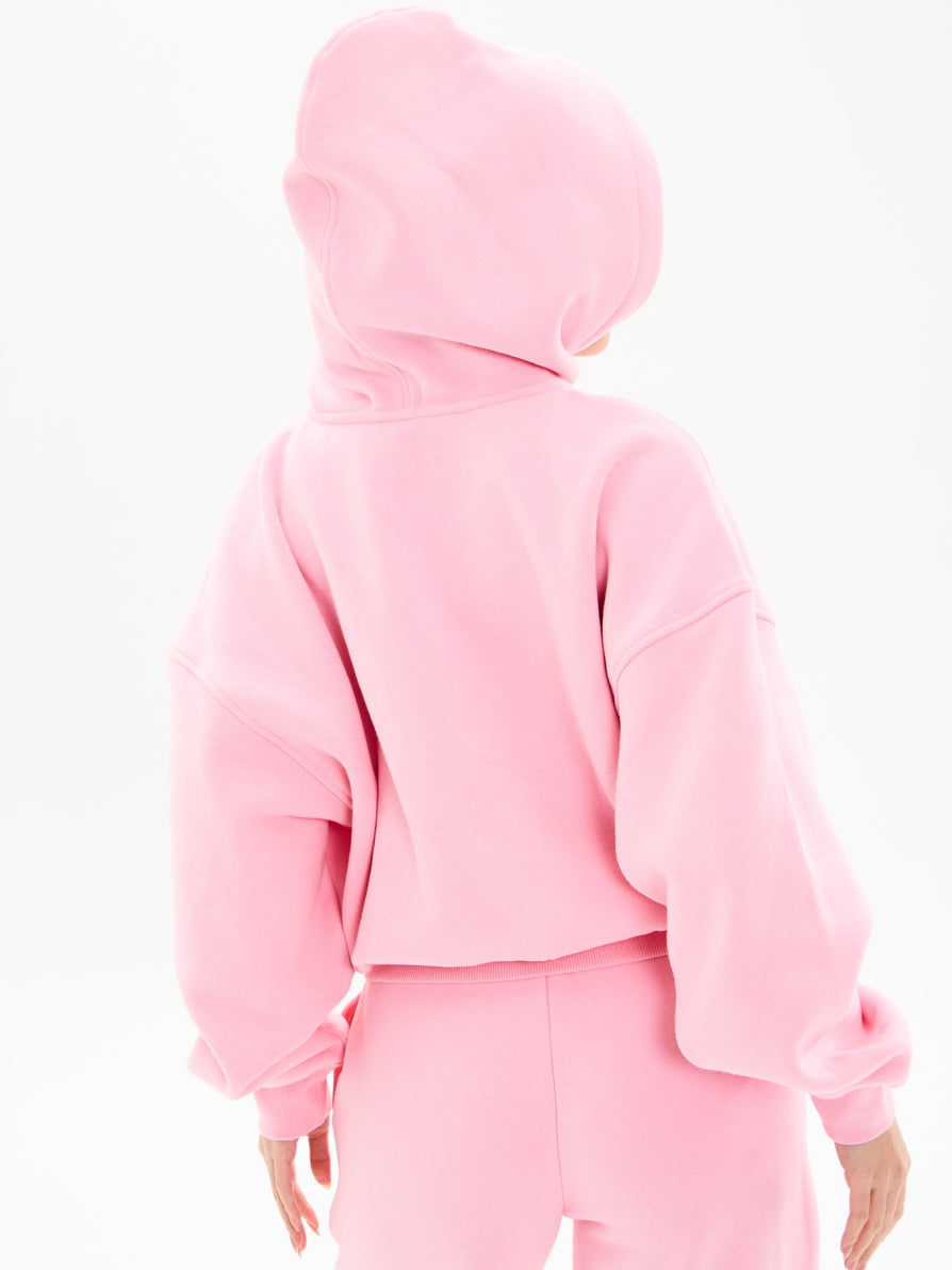 Plush Fleece Zip Hoodie - Plastic Pink