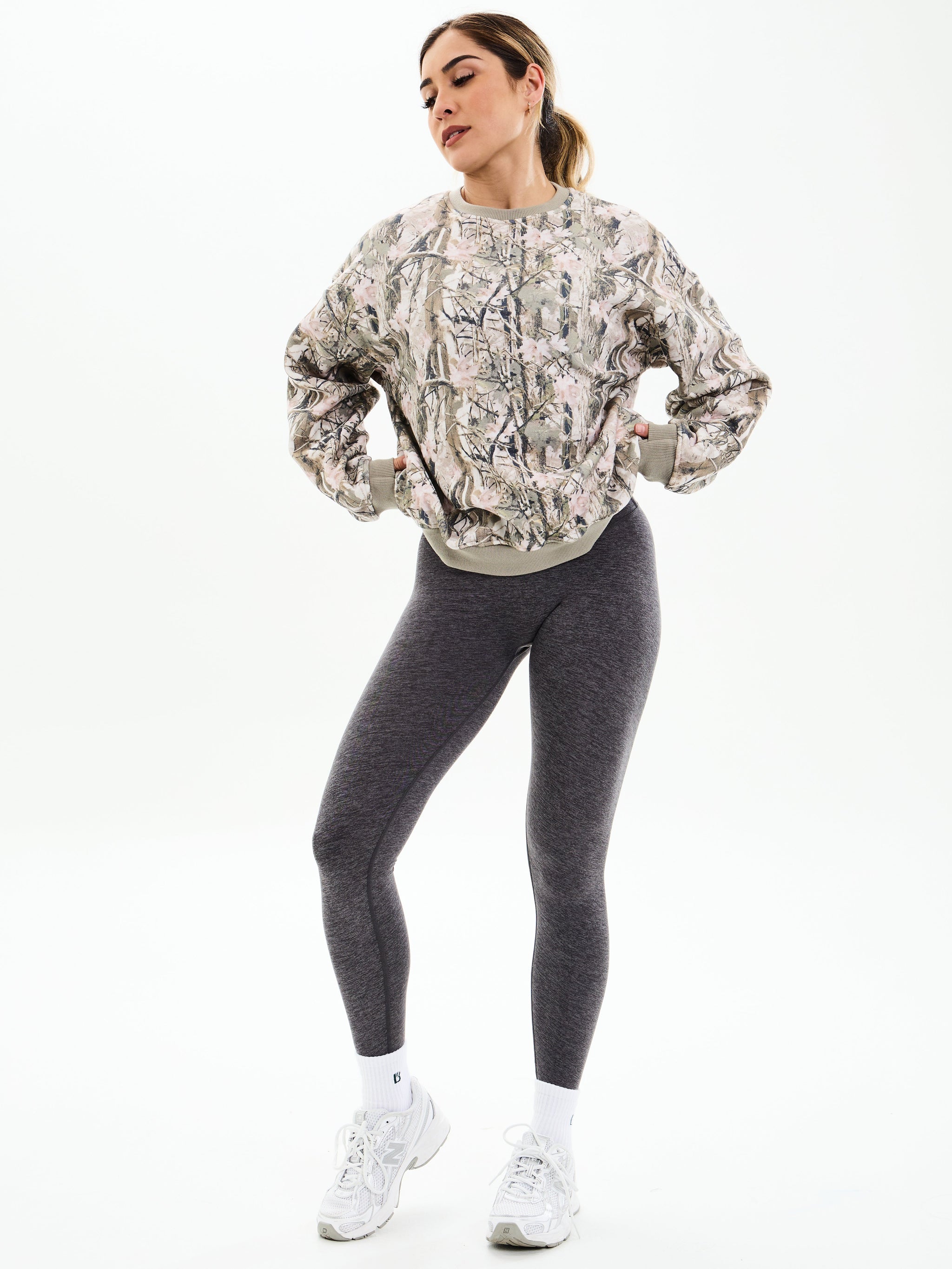 Plush Fleece Crew Pullover - Pink Camo