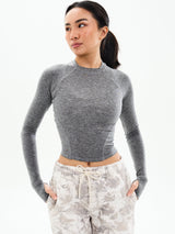 Thumbnail 1 of Base Layer Long Sleeve Waist Top - Heather Grey, 1 of 5