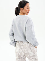 Thumbnail 3 of Plush Fleece Crew Pullover - Heather Grey, 3 of 6