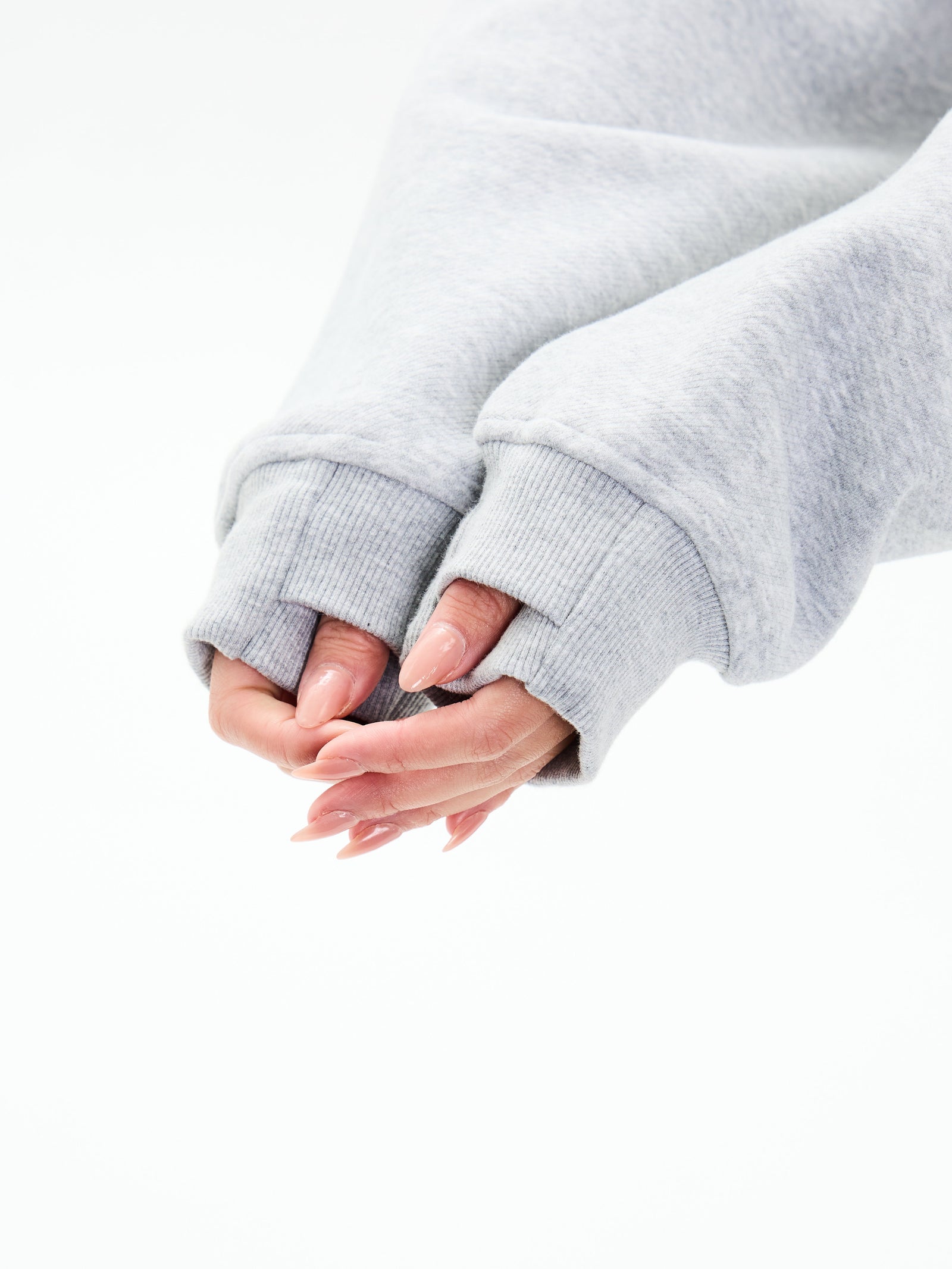 Plush Fleece Crew Pullover - Heather Grey