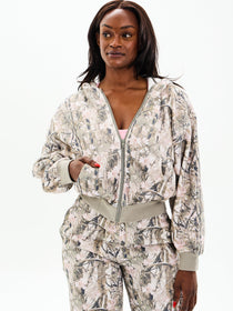 Plush Fleece Zip Hoodie - Pink Camo