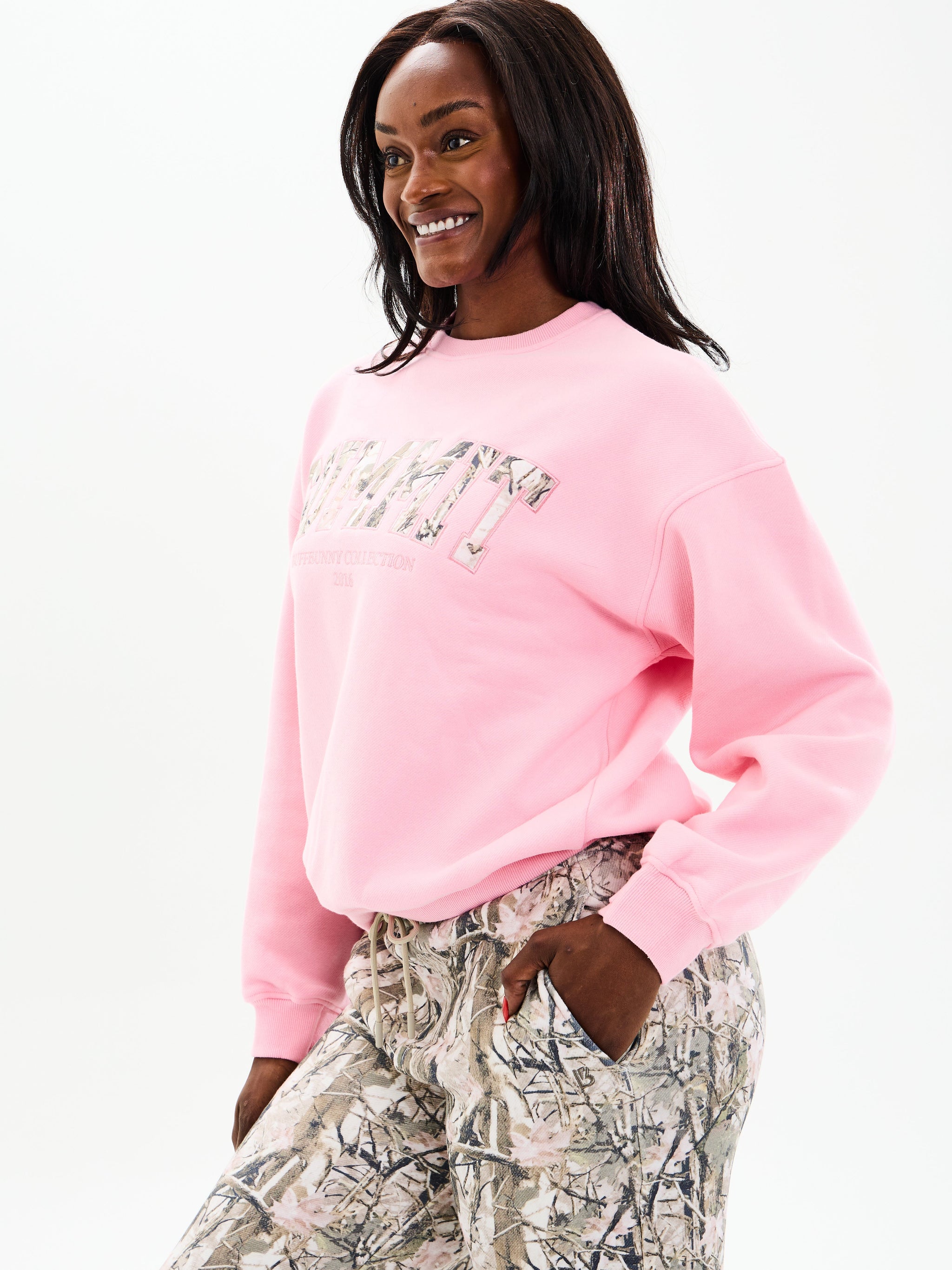 Plush Fleece Crew Pullover - Plastic Pink