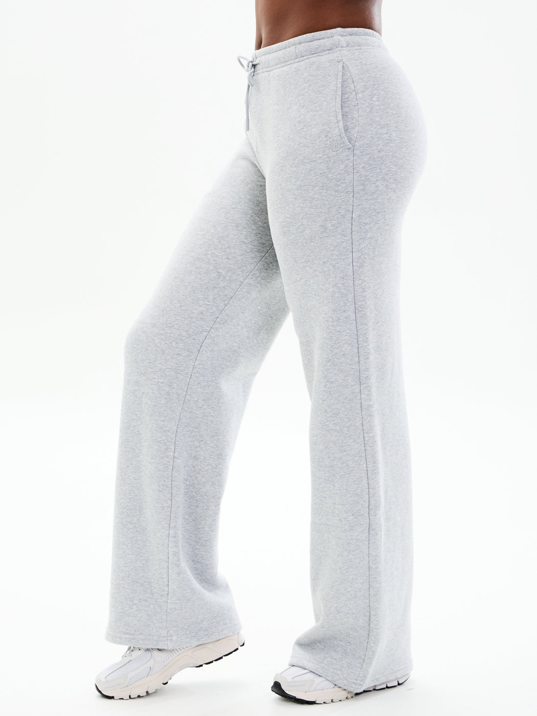 Plush Fleece Straight Leg Sweat Pant - Heather Grey