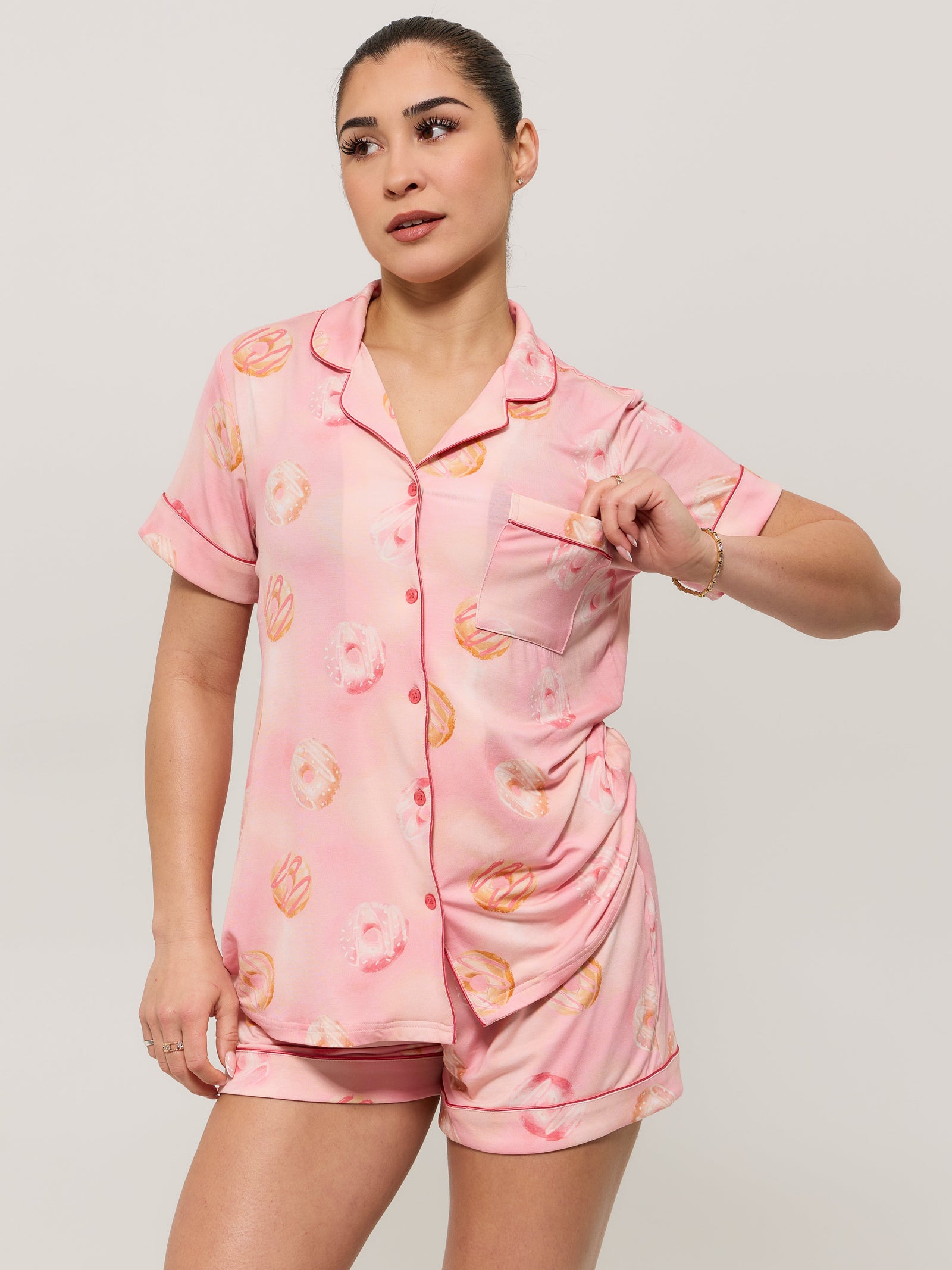 **PREORDER** Pajama Shorts Set - Donut Print