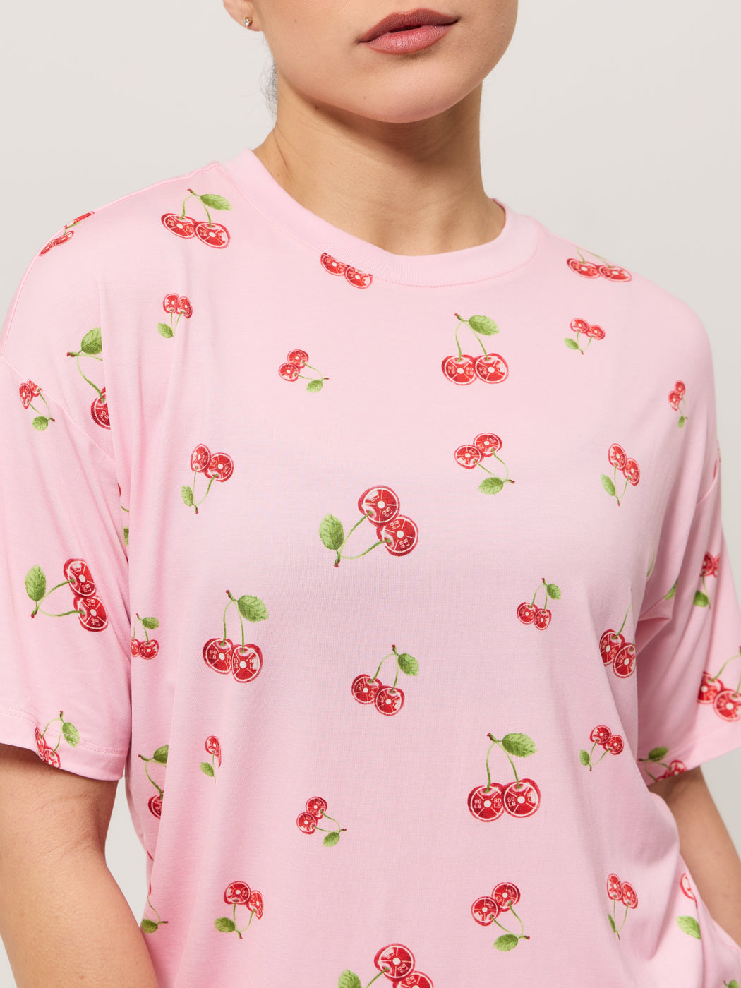 **PREORDER** Pajama Tee Shirt - Cherry Print