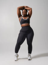 Thumbnail 2 of Sweetheart Nubre Sports Bra - Onyx Black and White, 2 of 5