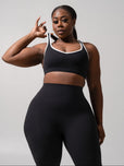 Sweetheart Nubre Sports Bra - Onyx Black and White