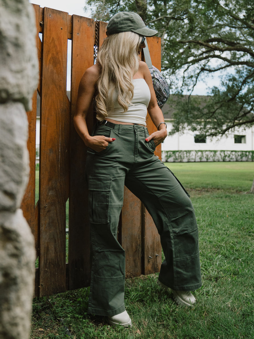 Wide Leg Cargo Pant - Timber