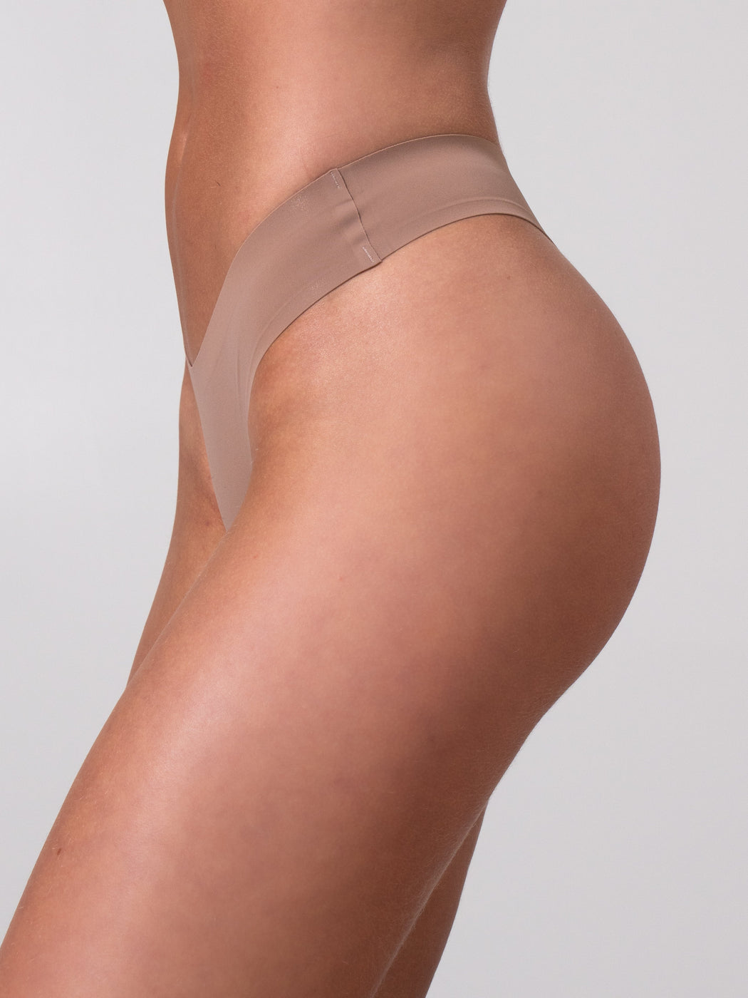 Invisible Mid Rise Thong - Cinnamon