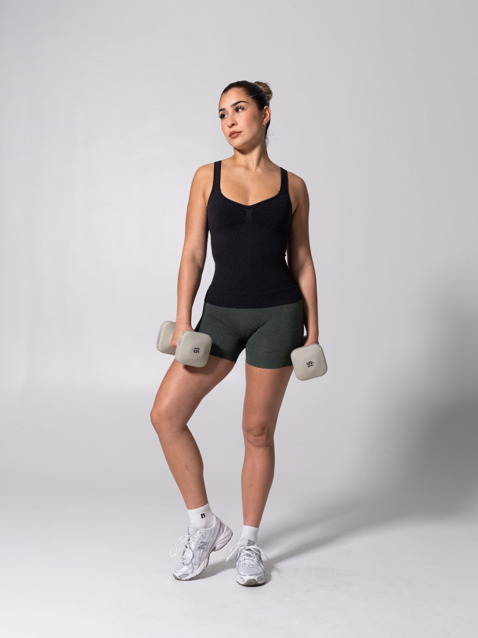 **PREORDER** Miracle Seamless Hip Tank - Heather Charcoal