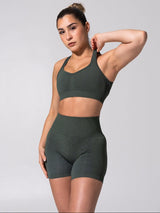 Thumbnail 2 of Miracle Seamless High Rise Short 4.5" - Heather Limon Pepino, 2 of 7
