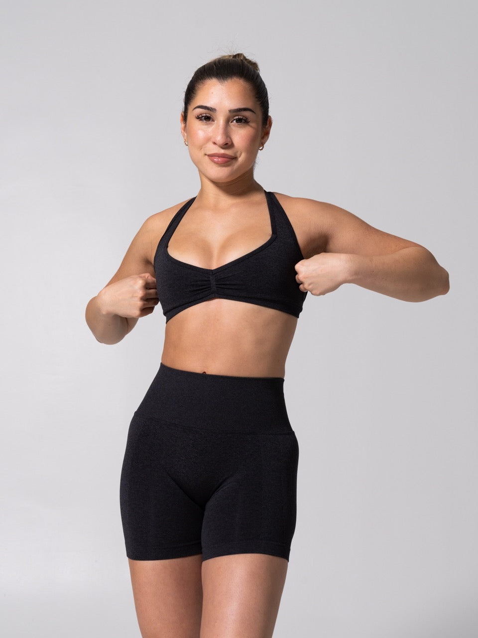**PREORDER** Micro Seamless Sports Bra - Heather Charcoal