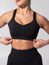 Thumbnail 3 of **PREORDER** Vida Seamless Sports Bra - Heather Charcoal, 3 of 10
