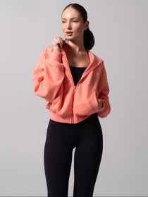 Threads Waist Zip Hoodie - Sorbet