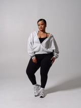 Thumbnail 2 of Threads Waist Zip Hoodie - Heather Grey, 2 of 10