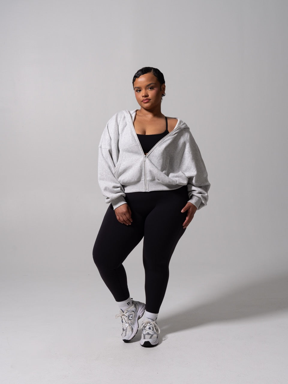 Threads Waist Zip Hoodie - Heather Grey