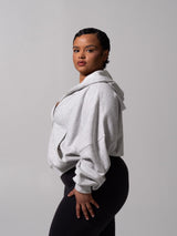 Thumbnail 3 of Threads Waist Zip Hoodie - Heather Grey, 3 of 10