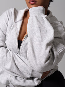 Threads Waist Zip Hoodie - Heather Grey