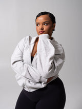 Thumbnail 6 of Threads Waist Zip Hoodie - Heather Grey, 6 of 10