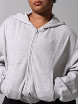 Thumbnail 7 of Threads Waist Zip Hoodie - Heather Grey, 7 of 10